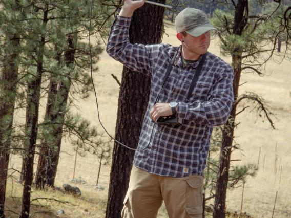 Neil Dutt with antenna