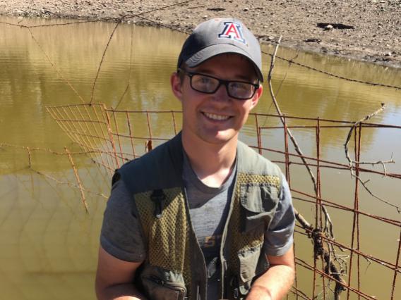 Colin Brocka with brachiate salamander