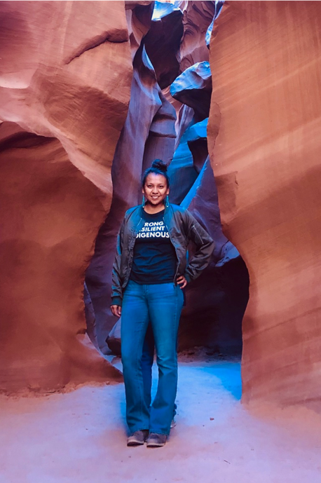 Jones standing in Antelope Canyon 