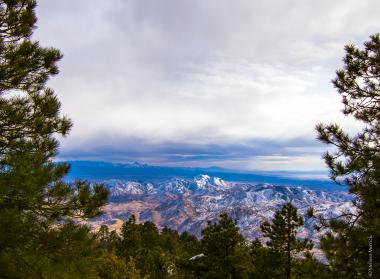 Snowy Greasewood Mountains from Mt. Graham